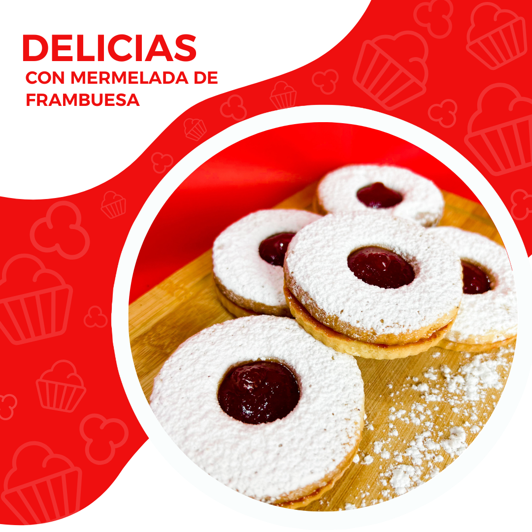 DELICIAS CON MERMELADA DE FRAMBUESA