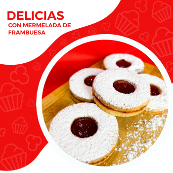 DELICIAS CON MERMELADA DE FRAMBUESA